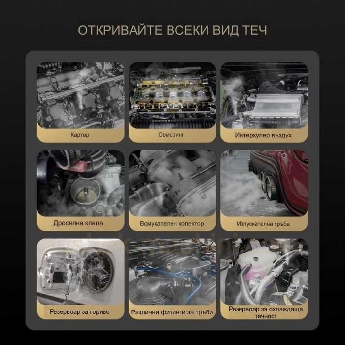 Детектор за откриване на течове с дим | Пушек машина за диагностика