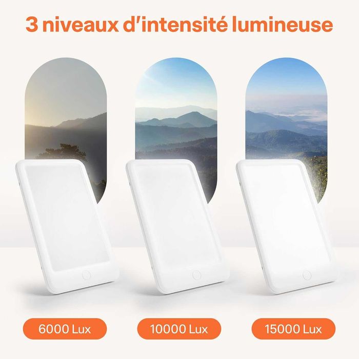 Lampa Terapie cu Lumina 15000 Lux Fototerapie Anti-Depresie 3 Trepte Intensitate Fara UV Control Tactil 15W Portabila Noua