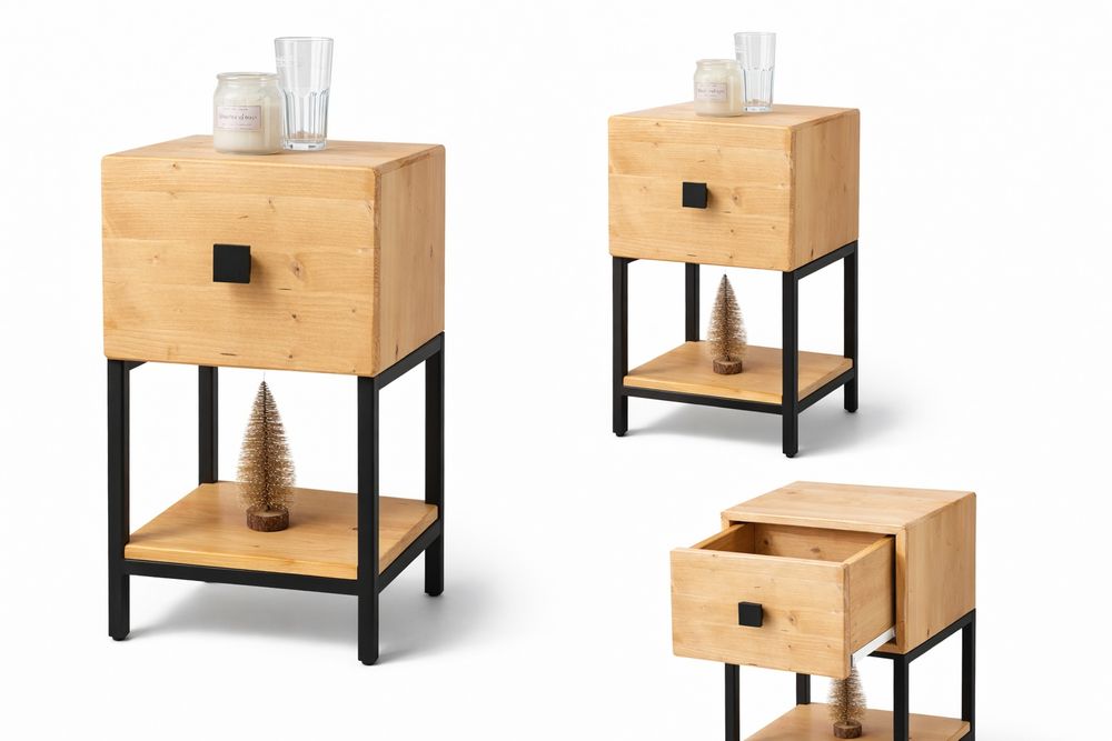 Noptiere din lemn masiv 40 cm