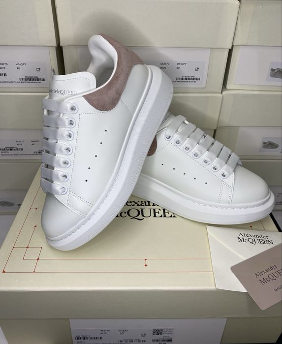 Alexander McQueen Alb/Rose Made Italy Full Box Full Piele Marimi 36 37 38 39 40