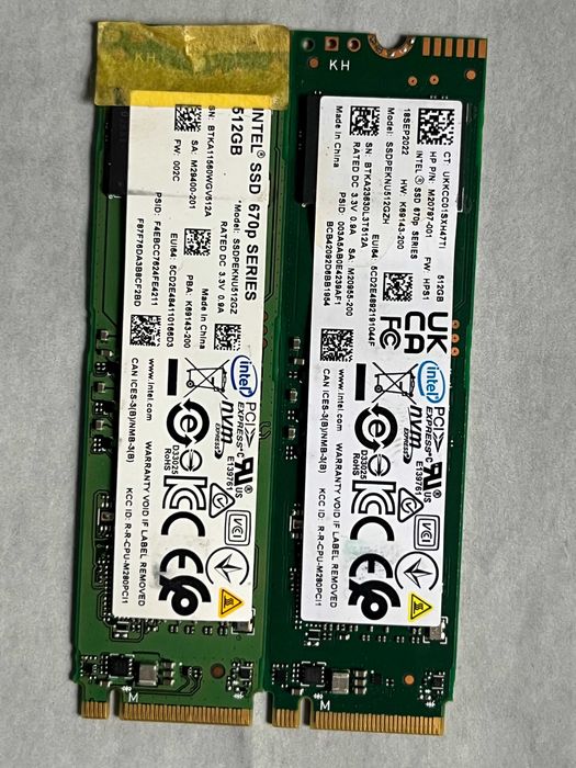 Ssd 512gb m2 NVMe marca Intel PCIe Gen3 x4 M.2 2280