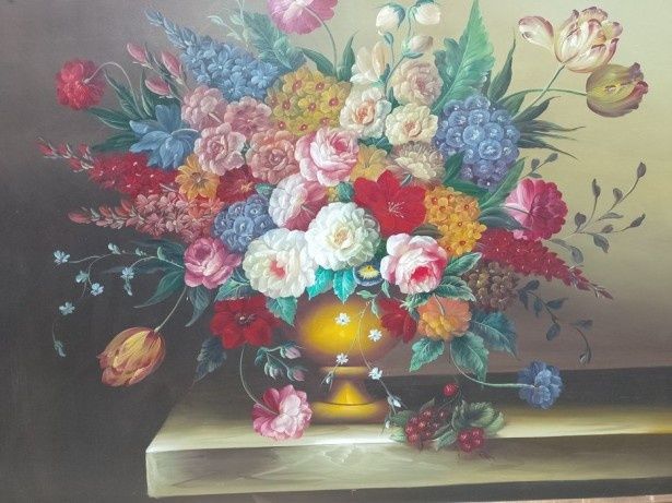 Ulei pe pânză o lucrare de dimensiuni impresionante încadrată într-o r