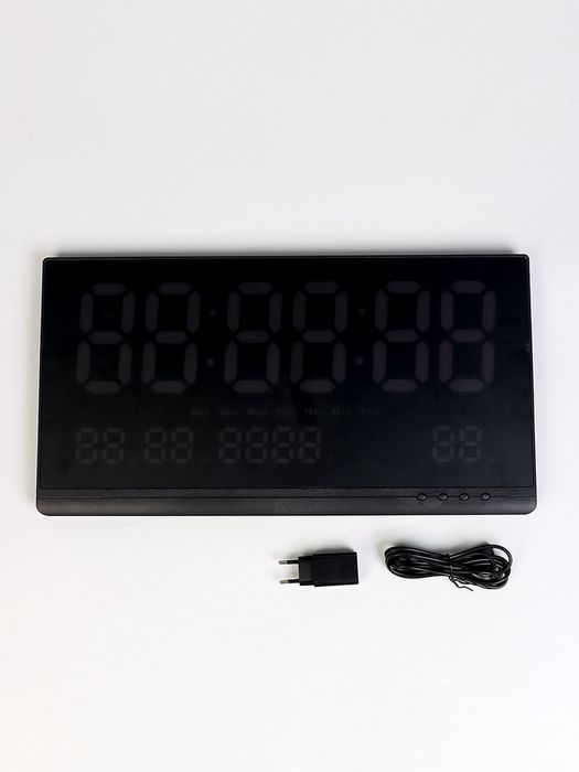 Часы электронные настенные 47.5×25.3 см, зелёные и красные цифры