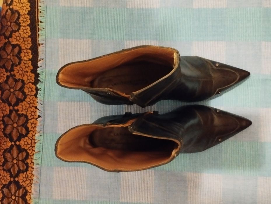 Botine dama Italia, piele naturala, negru