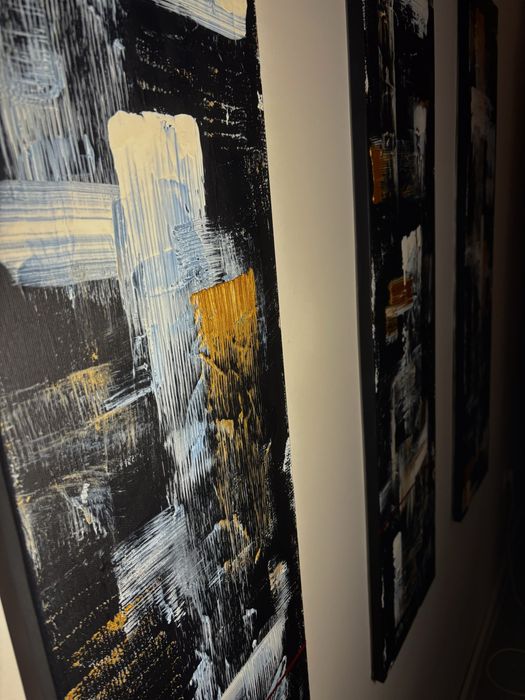 WHY – triptic abstract acrilic pe pânză