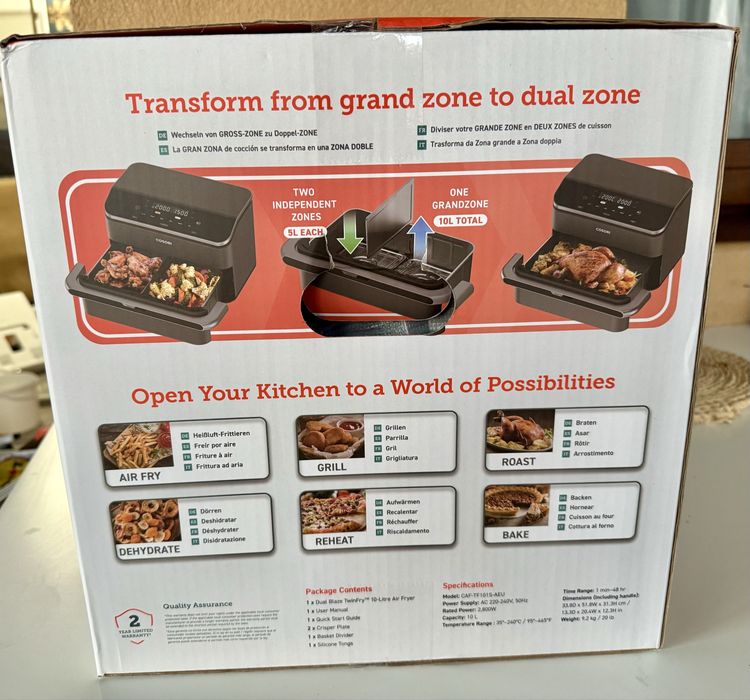 Cosori Dual Blaze TwinFry Air Fryer, 10 litri