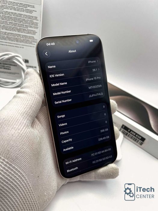 iPhone 15 Pro, 256GB, Natural, 100% батерия, КАТО НОВ, 1г. ГАРАНЦИЯ
