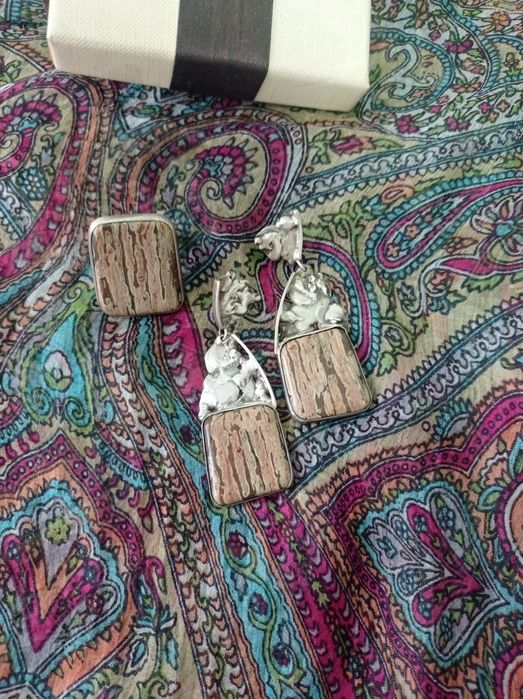 Ювелирный комплект яшма в серебре