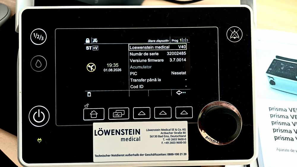 Ventilator medical Löwenstein prisma VENT40 + prismaAQUA – Complet, funcțional, Germania