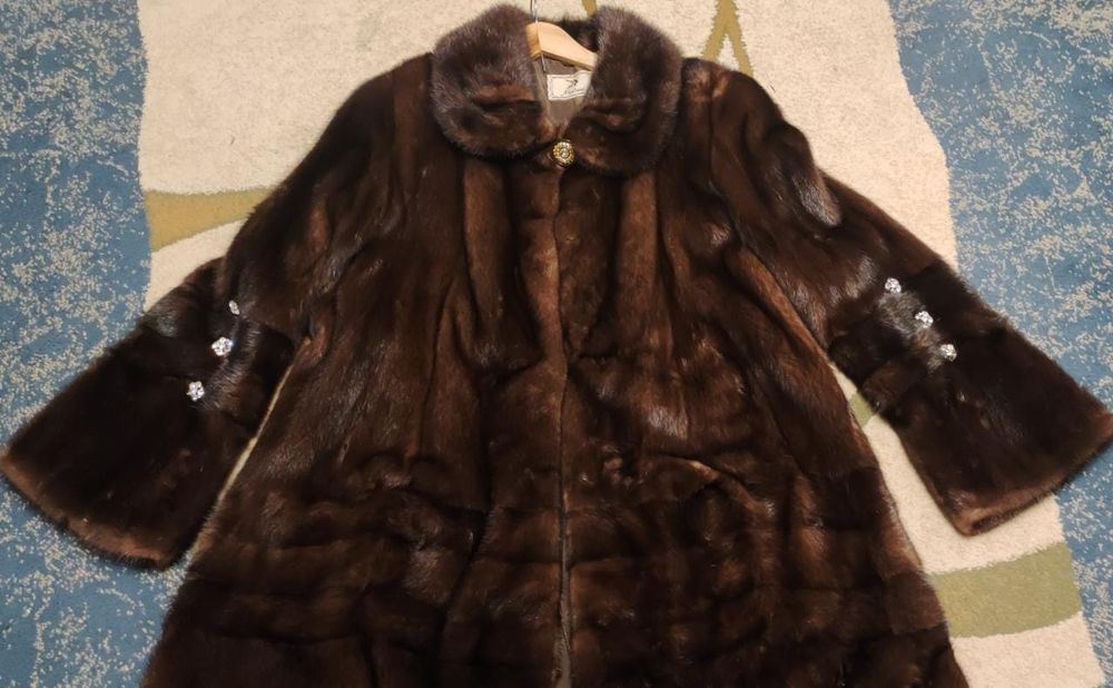 Теплая норковая шуба