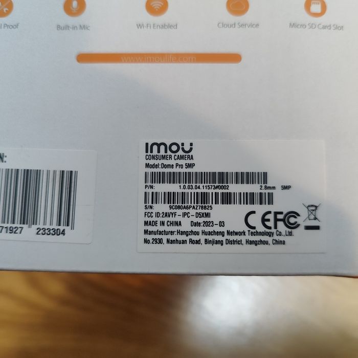 Камеры видеонаблюдения Imou dome pro 5mp