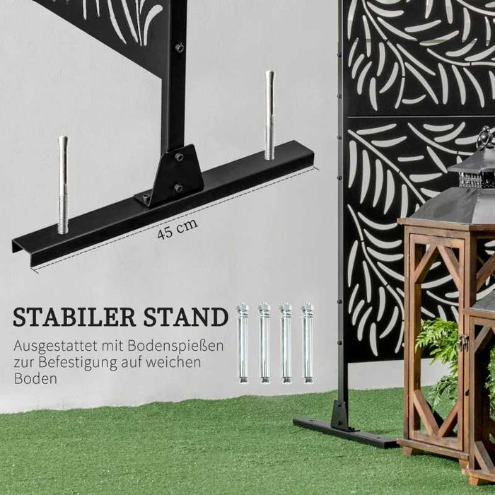 Завеса за поверителност Outsunny,  122 см x 45 см x 198 см