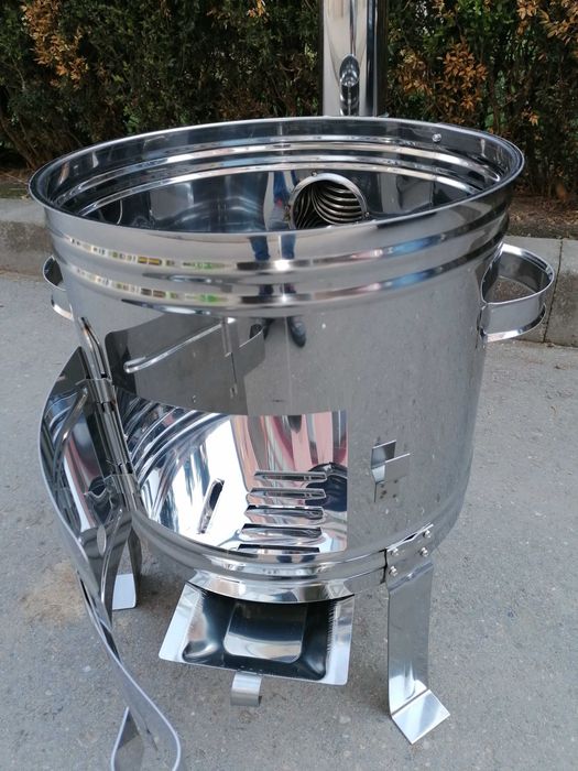 Sobă inox cu burlane+  ceaun fontă emailată/tuci  10,8 L Promo 599 lei