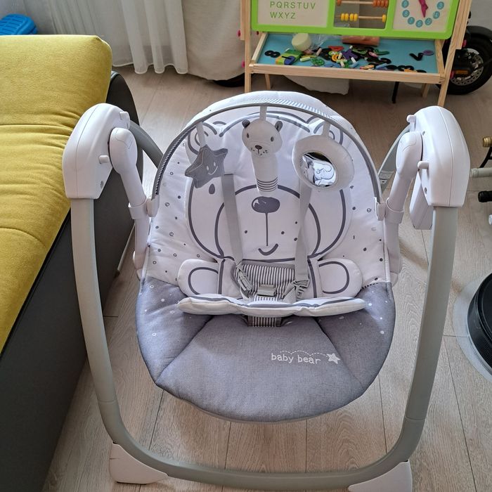 Cam  Bebeluși Leagăn electric cu Muzică Gri pentru Copii