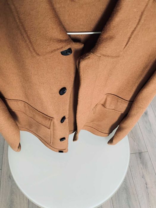 Geacă bărbați, ZARA Maro Camel Stil Suede cu Lână Mărimea M • NOUĂ