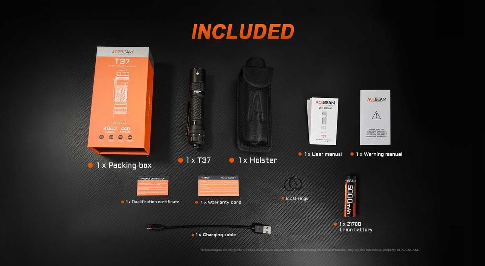 Мощен и ярък EDC/тактически Фенер ACEBEAM T37 - Чисто НОВ!