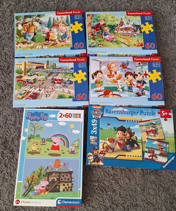 Пъзели  от 60 части,мозайка и дъска с букви