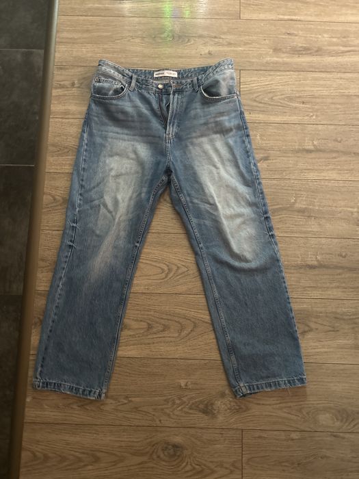 Сини, широки дънки с размер XL