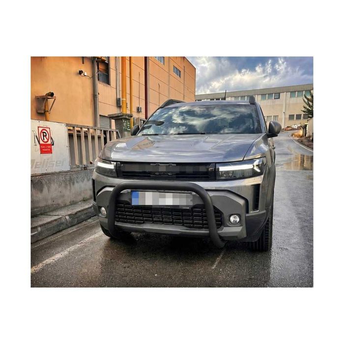 Bullbar auto fata negru mat compatibil Dacia Duster III 2024-> cu kit montaj Cod: 6166D3