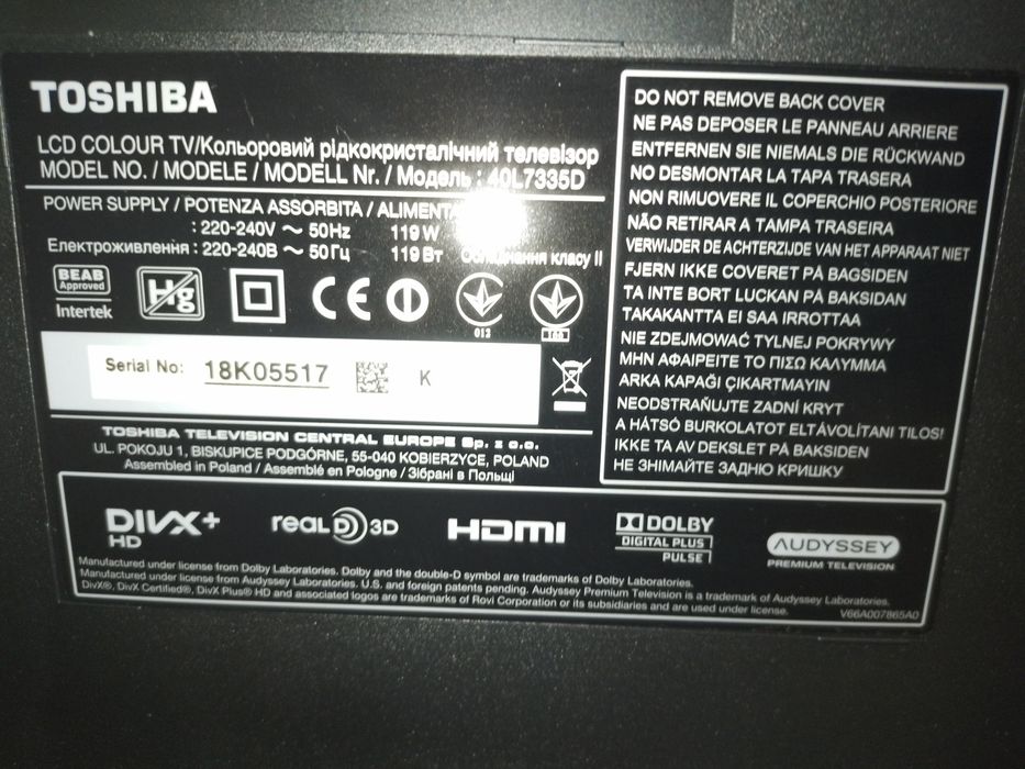 TV smart Toshiba 40"