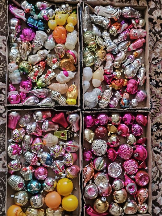 Ёлочные игрушки - стекло,гирлянды