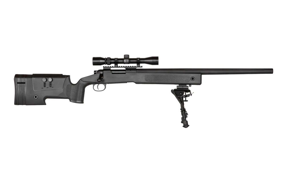 Cel mai performat Sniper Airsoft S02 cu Luneta + bipod + adaptor RIS