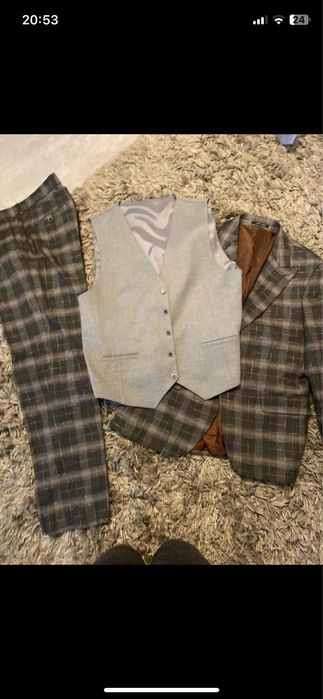 Costum barbati sacou vesta pantaloni