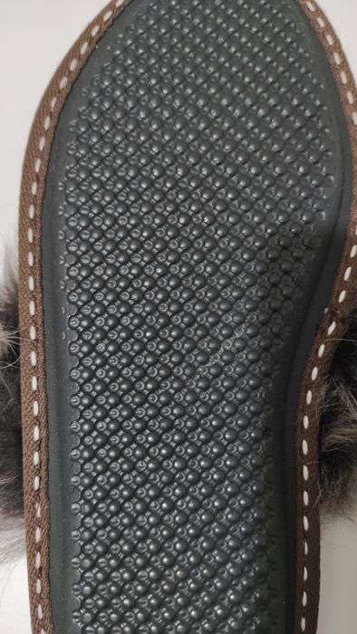 Дамски домашни чехли вълна и естествен косъм номер 38