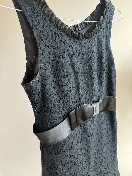 Тъмносиня дантелена рокля - размер S