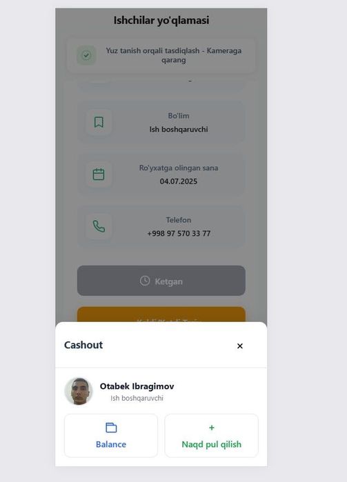 FaceID tizimini joriy qilish