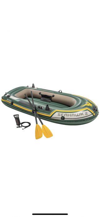 Нова надуваема Лодка Intex Seahawk 2, Помпа + Включени гребла, 2.36 м x 114 см
