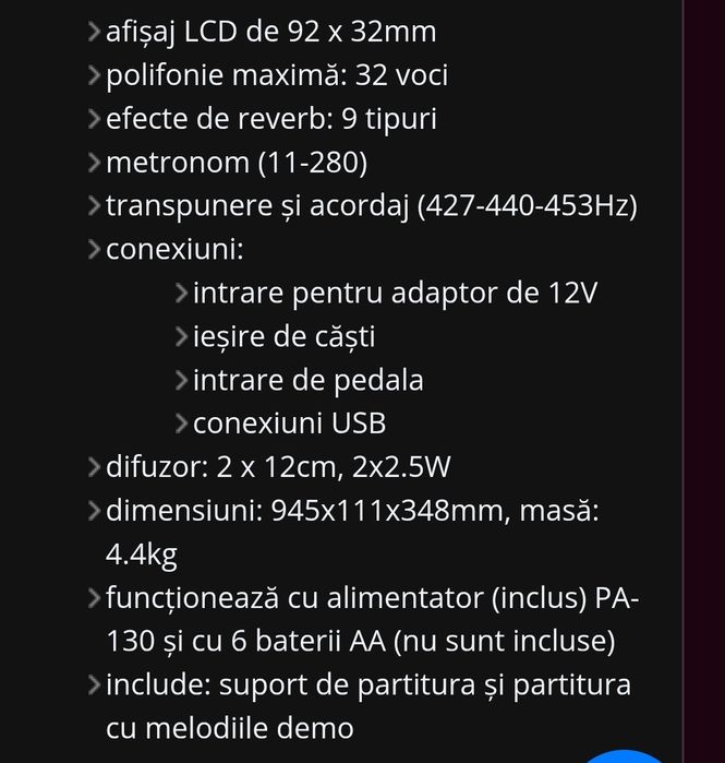 vand pian electric (electronic) yamaha ez 220