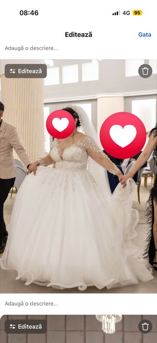Vand rochie de mireasa lucrata manual