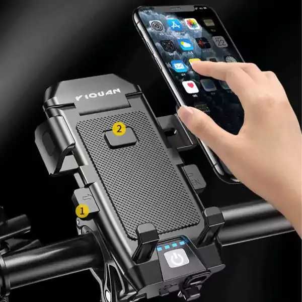 Фар за велосипед 4 в 1 – 6000Lm LED, Стойка за телефон