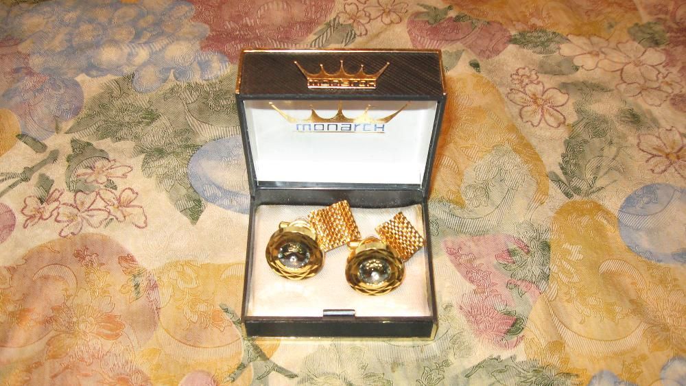 Позолоченные запонки, новые, 24 карат