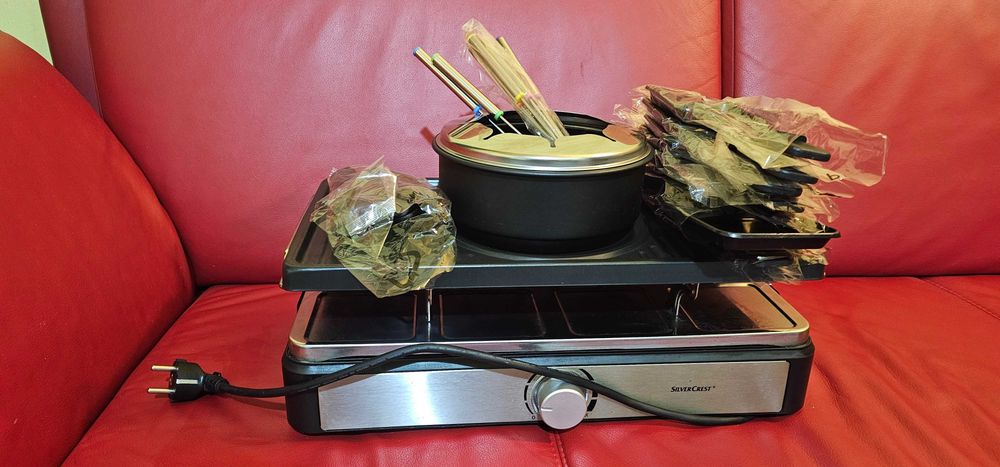 Grill Raclette cu fondue SILVERCREST SRGF 1400 A1