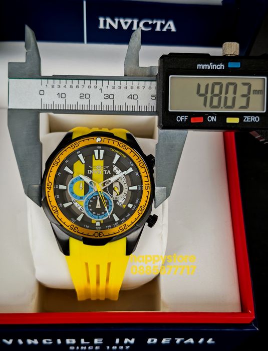 INVICTA Racing Yellow 50 mm, Инвикта нов ръчен часовник