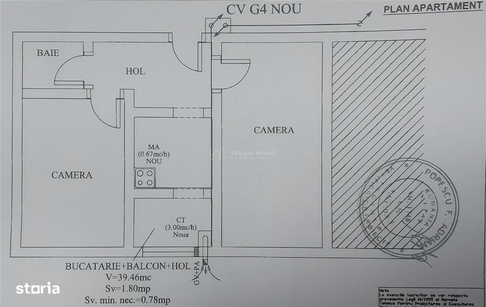 2 camere nemobilate - Pantelimon Titan - birouri - locuit - etaj 6