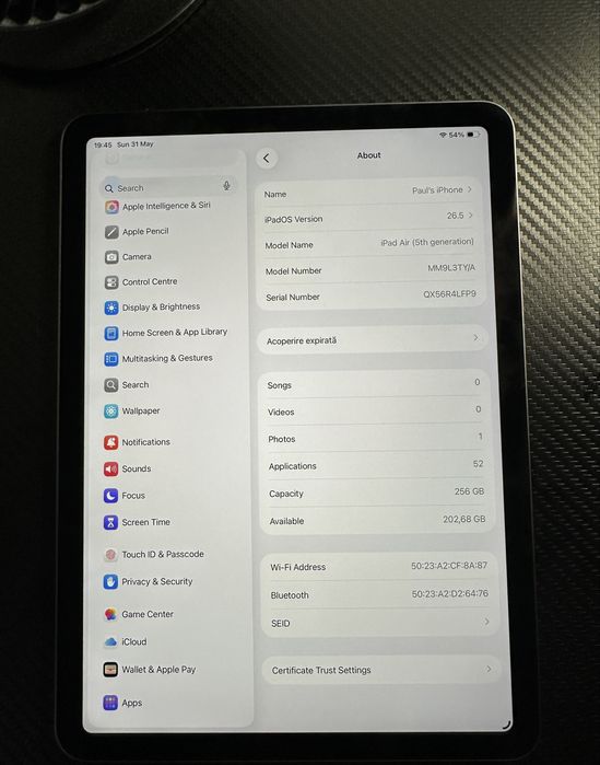 Apple Ipad air5 256gb cu procesor M1 + stilou pentru scris