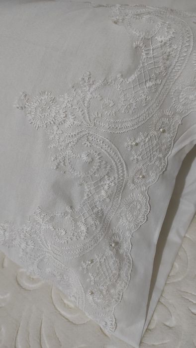 Шалте покривало за спалня с дантела с чаршаф и 4 бр калъфки