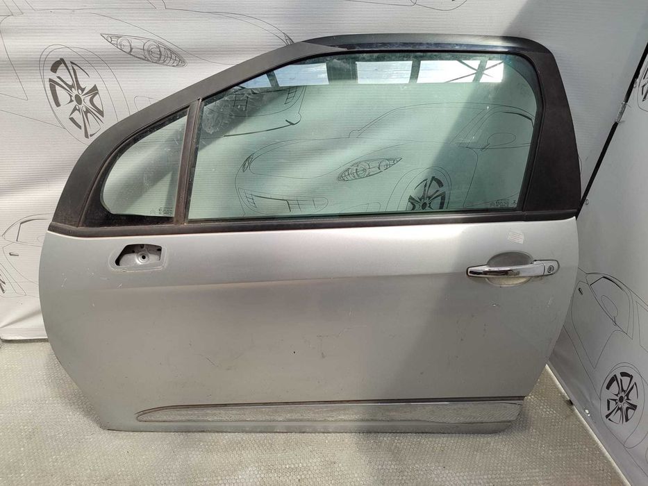 Ușă Față Stânga Citroen DS3 Hatchback Gri Aluminiu + Negru Onix Cod Culoare EZR/EXY 2014 / [2010-2016] / 9800008280 (3B)