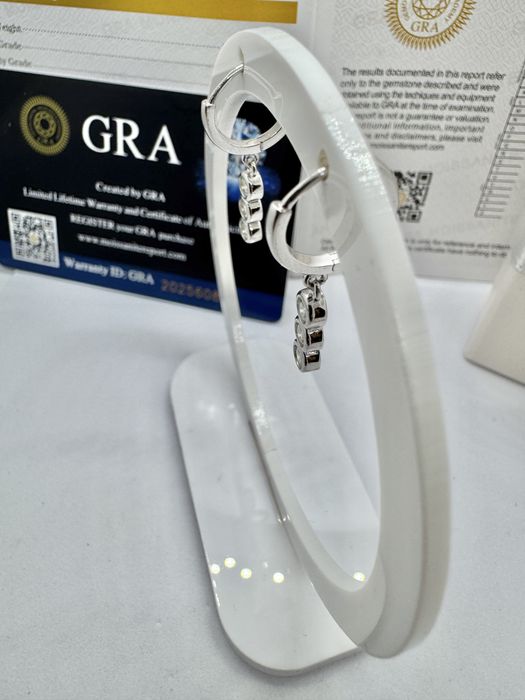 Сребърни обеци с мойсанит (Диамант)