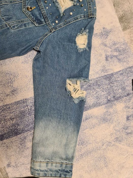 Дънково яке с перли