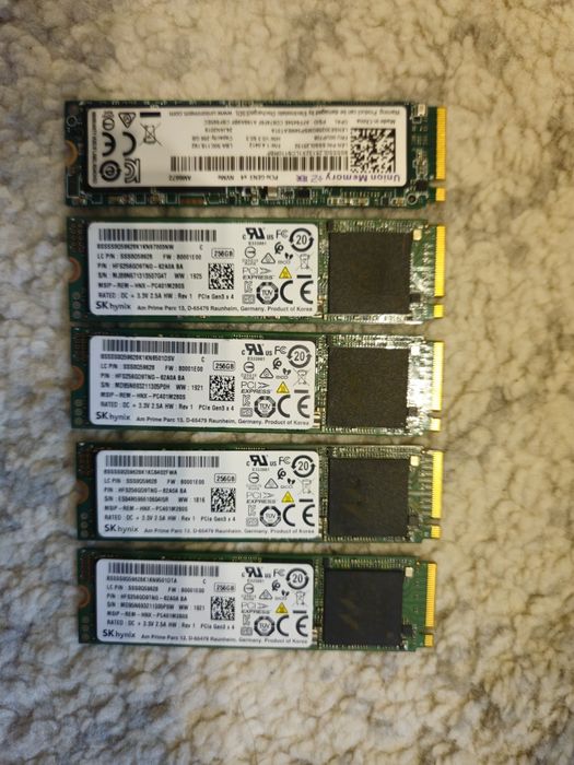 SSD NVme 256GB testate peste 97% viata