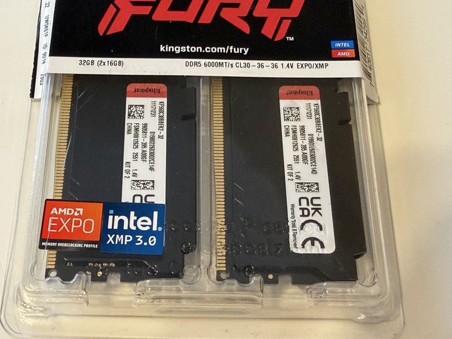 Memorie RAM DDR5 32GB Kit (2x16GB) Kingston FURY Beast 6000MT/s CL30