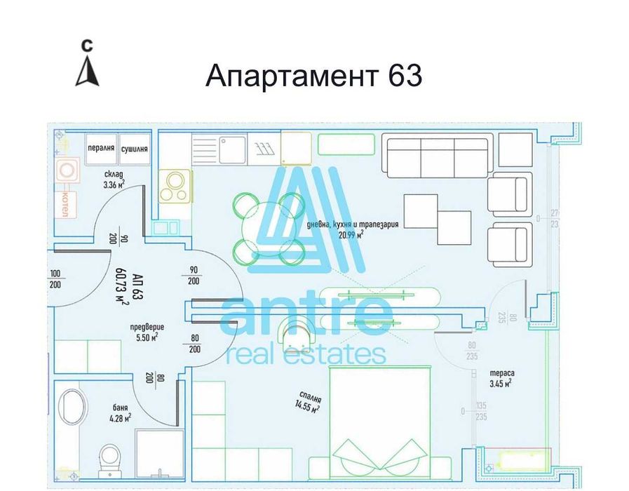 Продава се Двустаен апартамент в София, Малинова долина - 70 кв.м за 2213 €/кв.м - Снимка #4