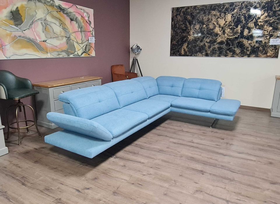 ПРОМОЦИЯ!!! Син ъглов диван от плат "DANA"