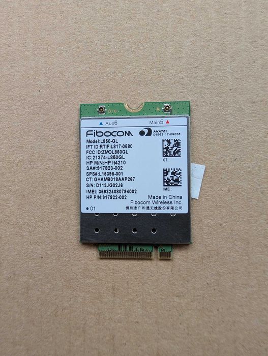 Modem 4G HP Fibocom L850 GL CAT 9 450Mbps M.2