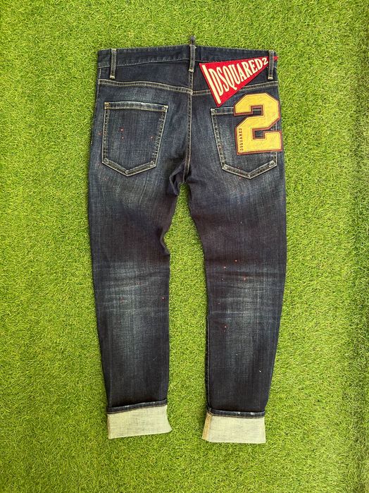 Мъжки дънки : Dsquared2 Dark Night Red Spots Wash Cool Guy Jeans Blue 46