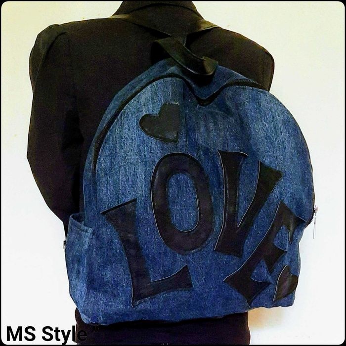 Дънкови раници тип мешка"  Ръчна изработка